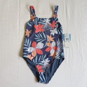 NEW roxy girls love confirmation one piece swimsuit tropical floral size 12